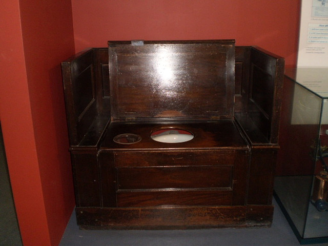 Furniture seat with toilet.