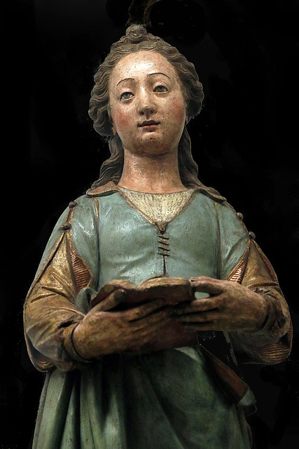 L'Education de la Vierge , terre cuite polychrome de Charles Hoyau