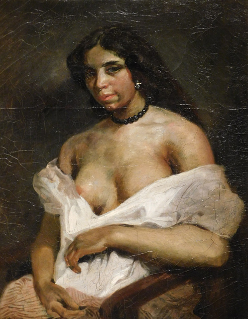 Detail of the Portrait of Aspasie by Delacroix in the Metropolitan Museum of Art, January 2019