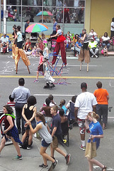 Performers on Stilts