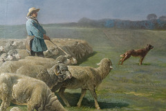 "Troupeau de moutons dans un paysage" (détail) (Charles Emile Jacque - 1861)