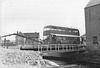 Eastern Counties VR206 (XNG 206S) crossing the temporary bridge in Mildenhall - 19 Mar 1985