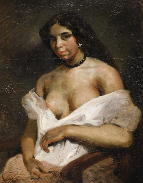 Detail of the Portrait of Aspasie by Delacroix in the Metropolitan Museum of Art, January 2019