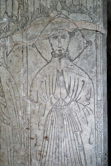 radbourne church, derbs; c15 incised tomb slab of peter de la pole +1432