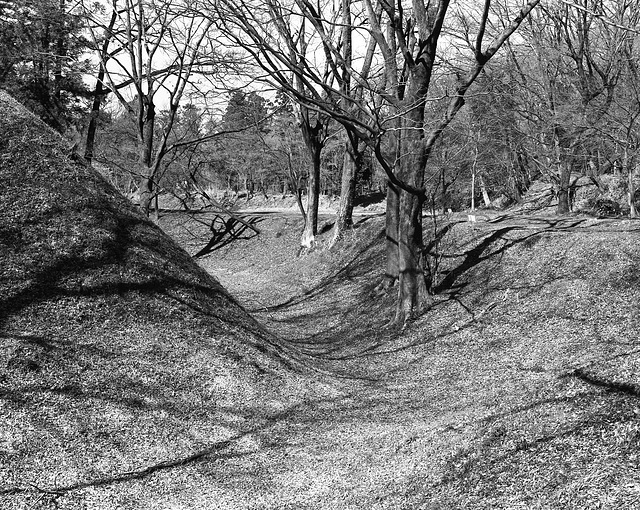 Dry moat of an ancient castle