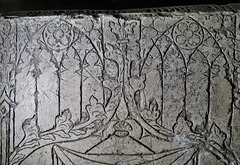 radbourne church, derbs; c15 incised tomb slab of peter de la pole +1432