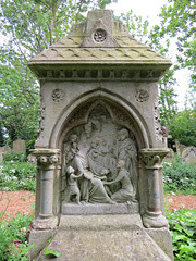 abney park cemetery, london,agnes forsyth, 1864, suffer little children scene with christ and palm trees, the work of james forsyth