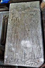 radbourne church, derbs; c15 incised tomb slab of peter de la pole +1432