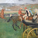 Detail of Racecourse: Amateur Jockeys by Degas in the Metropolitan Museum of Art, December 2023