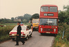 Eastern Counties VR166 (MCL 942P) stuck between Barton Mills and Mildenhall  - 7 Aug 1981