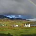 Rainbow over Staffin Bay and Trotternish Ridge/Quiraing, Isle of skye