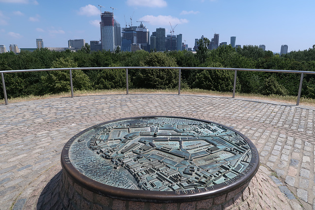 Bronze map of Rotherhithe docklands