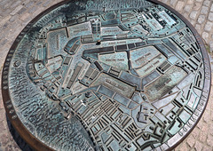 Bronze map of Rotherhithe docklands