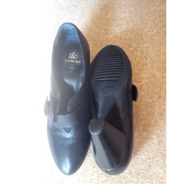 Lady J. Discarded TLC wide fit high heels shoes