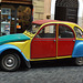 Colorful Car in Trastevere in Rome, June 2014