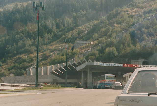 Frossard O 303 at the entrance to the Mont Blanc Tunnel - Aug 1990