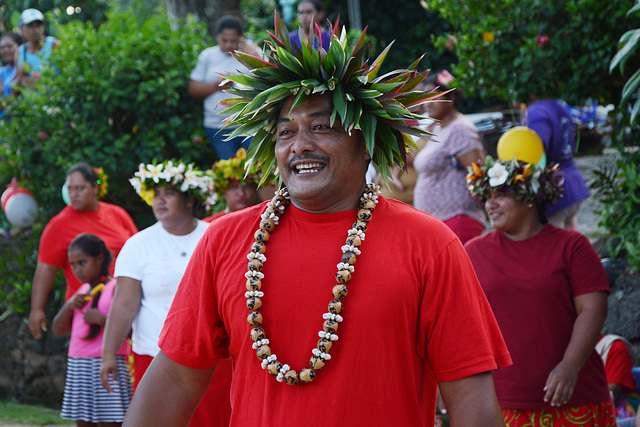 Polynésie Française, The Maupiti Atoll, Dancer on the Festive Performance