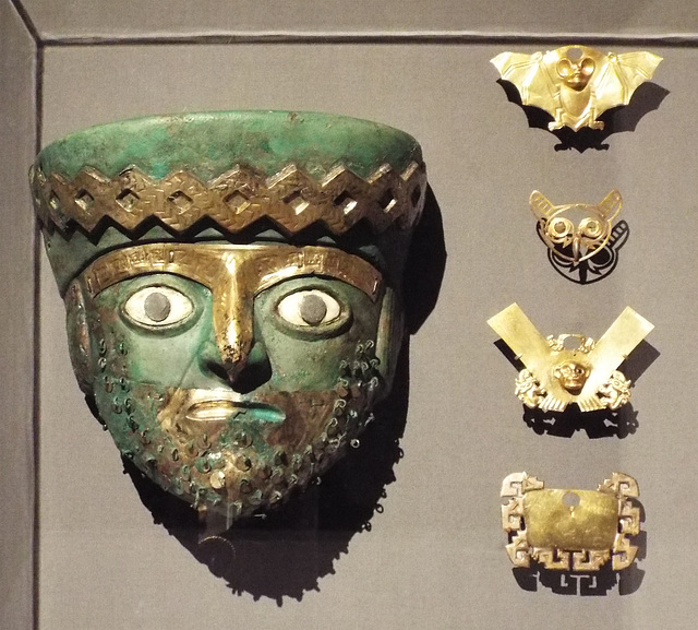 Burial Mask and Nose Ornaments in the Metropolitan Museum of Art, May 2018