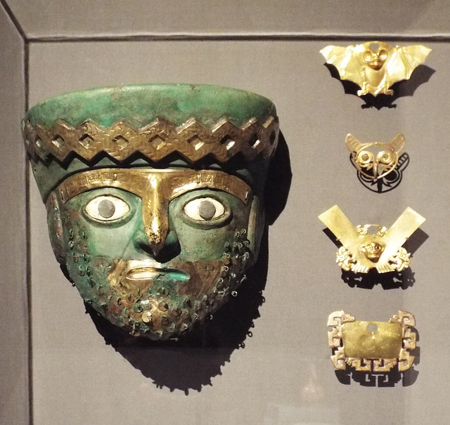 Burial Mask and Nose Ornaments in the Metropolitan Museum of Art, May 2018