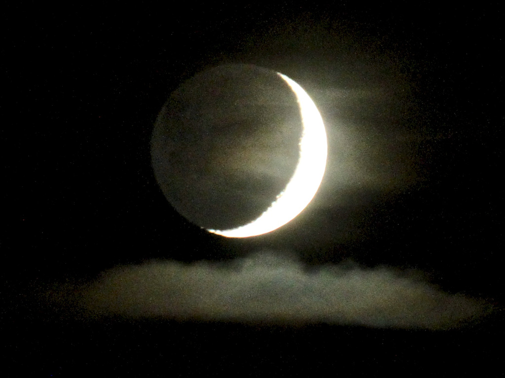 Mondsichel am 12.10.  (Neumond am 9.10.)