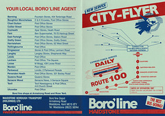 Boro'line Maidstone Canterbury-Cambridge timetable leaflet -Summer 1987  (Page 1 of 2)