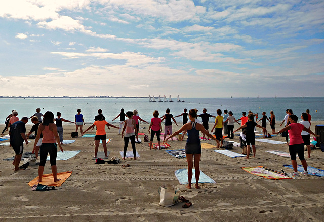 ce matin c'est gym à la plage