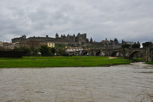 Carcassonne le pont neuf et la cité