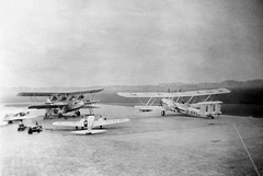 Imperial Airways Short 'Scylla', Avro 652 'Avalon' & Handley Page 'Hanno' parked at Croydon Airport late 1930s