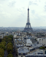 View from atop L'Arc de Triomphe