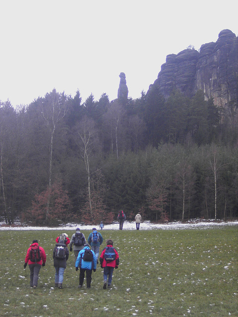 642 Weg zum Barbarinefelsen im Elbsandsteingebirge