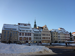 Winterlicher Marktplatz Freiberg
