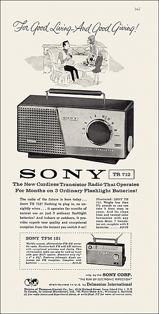 Sony Transistor Radio Ad, 1959