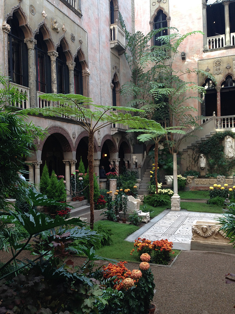 Italian courtyard in the Isabella Stewart Gardener Museum, Boston