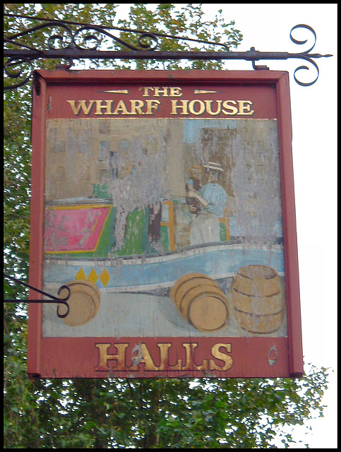 Hall's Wharf House sign