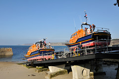 Sennen lifeboat and a visitor