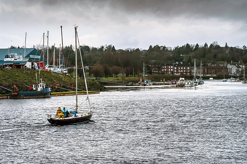 Yacht Entering the River Leven