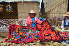 Peru, Uros' Islands, Carpet Shop