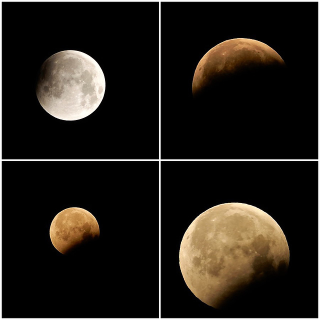 la lune du 21 Janvier de 3 h a 7 h du matin