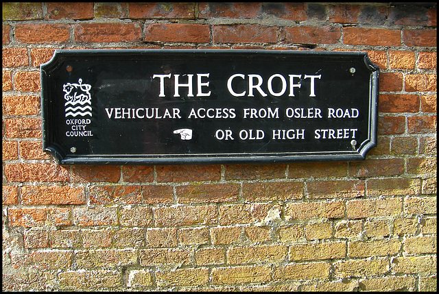 The Croft street sign