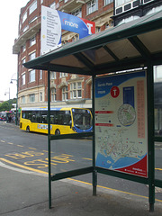 DSCF3629 More Bus information on a bus shelter in Bournemouth - 27 Jul 2018