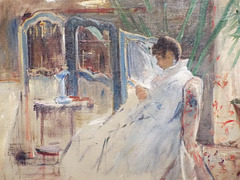 Detail of Interior with French Screen by Mary Cassatt in the Boston Museum of Fine Arts, January 2018