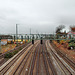 Bergisch-Märkische Eisenbahnstrecke von der Brücke Rheinische Straße aus (Dortmund-Innenstadt-West) / 3.12.2022