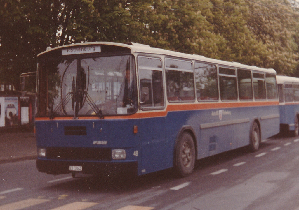 Auto AG LU 15042 in Luzern (towing a drawbar trailer) - 4 May 1981