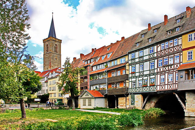 Erfurt, Krämerbrücke und Ägidienkirche