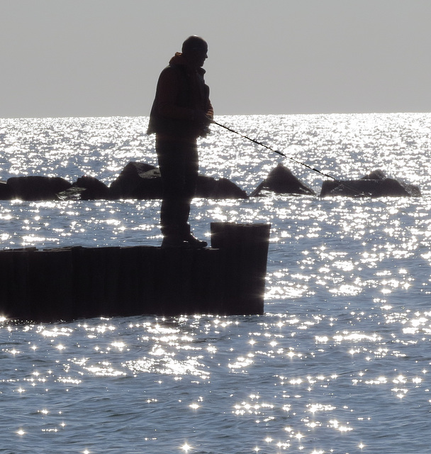 Tapferer Ostsee-Angler