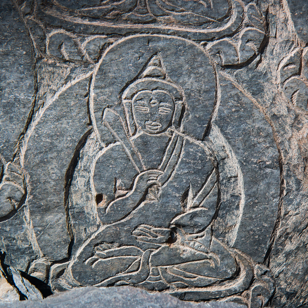 Stone Carving at Mu Gompa