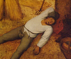 Detail of The Harvesters by Brueghel in the Metropolitan Museum of Art, February 2014