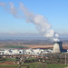 Hières-sur-Amby (38). 10 mars 2016. Vue sur la centrale nucléaire du Bugey depuis le plateau du Larina.
