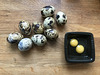 quail eggs, with double yolk