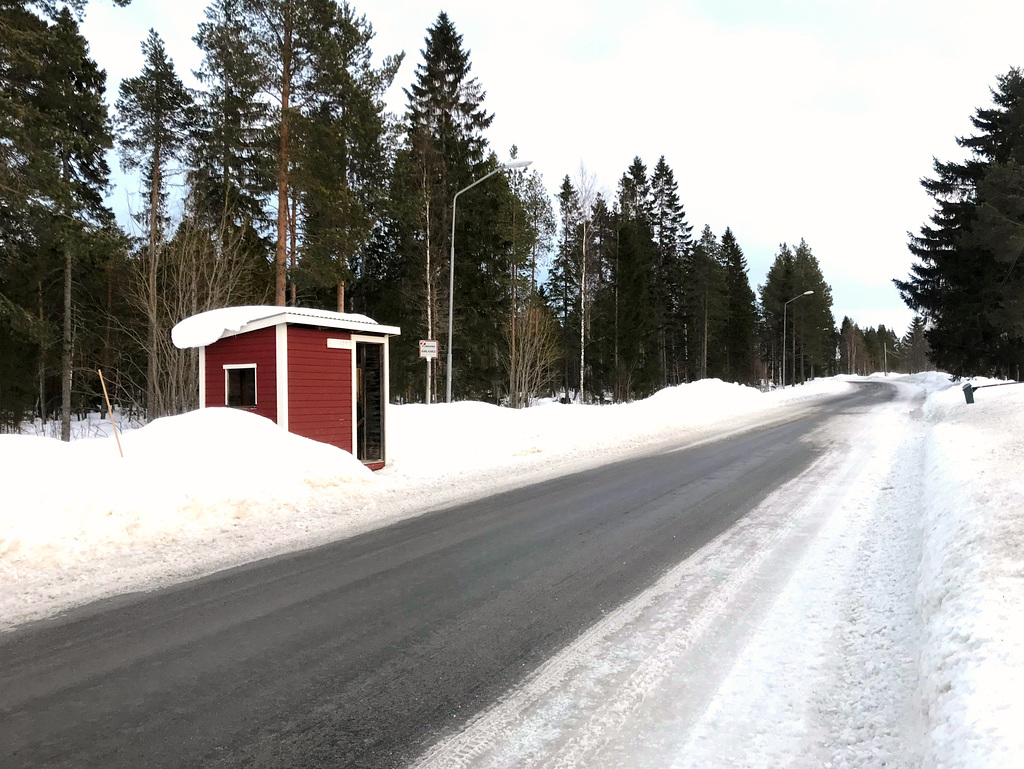 country road bus stop